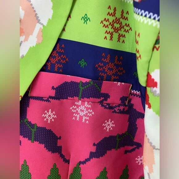 Holiday Time Men's 2XL Christmas Blazer Multicolor Geometric Party Wear - Picture 5 of 9